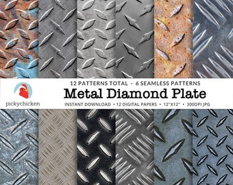 Metal Diamond Plate Digital Paper