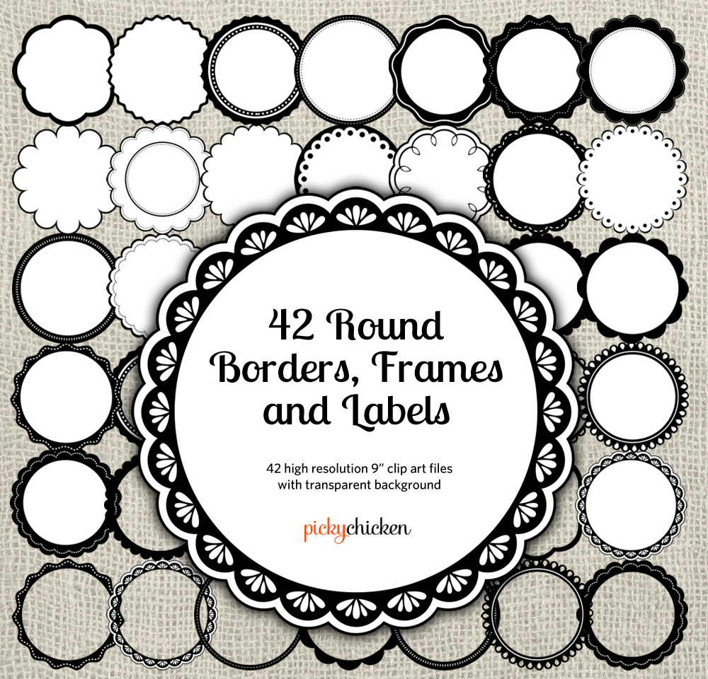 Download New on Etsy - Round Borders, Frames, & Labels | pickychicken.com